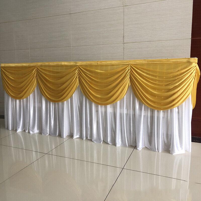 3/6M Wedding Backdrop Curtain Swag Ice Silk Fabric Wedding Decoration Table Skirts Party Banquet Backdrop Long Tablecloth New