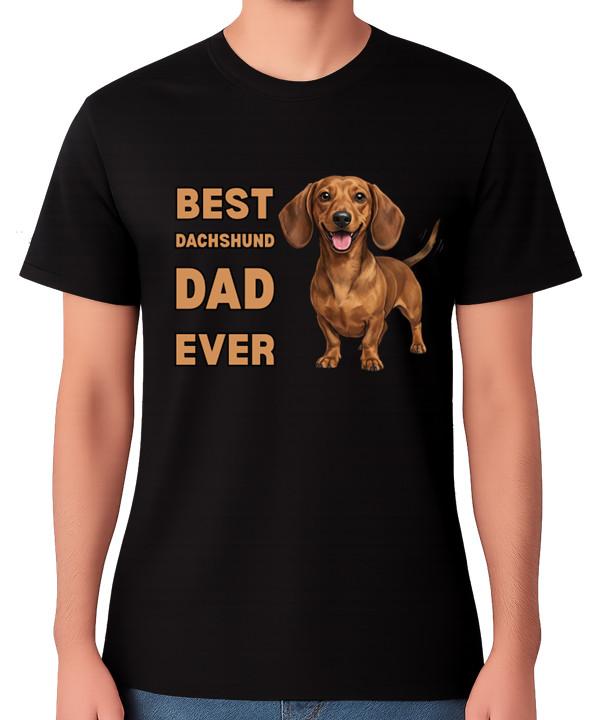 Best Dachshund Dad Ever Funny Wiener Dog Lover Gift T-Shirt Father Tee S