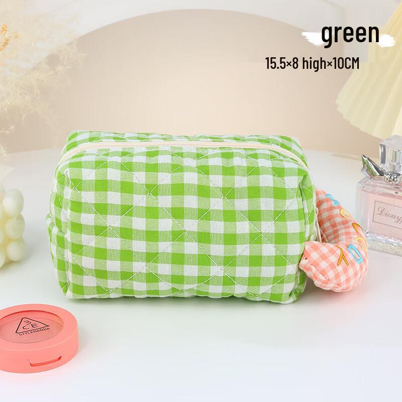 Weiperlo Large Plaid Travel Cosmetic Storage Bag