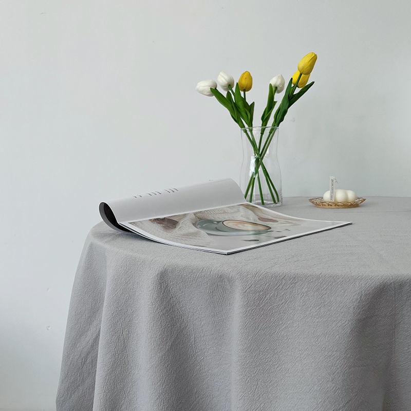 

Natural Cotton Tablecloth Rectangle, Luxury Resistant Durable Farmhouse Table Cloth for Dining Party Christmas Weddings Birthday 90x90cm світло-сірого кольору