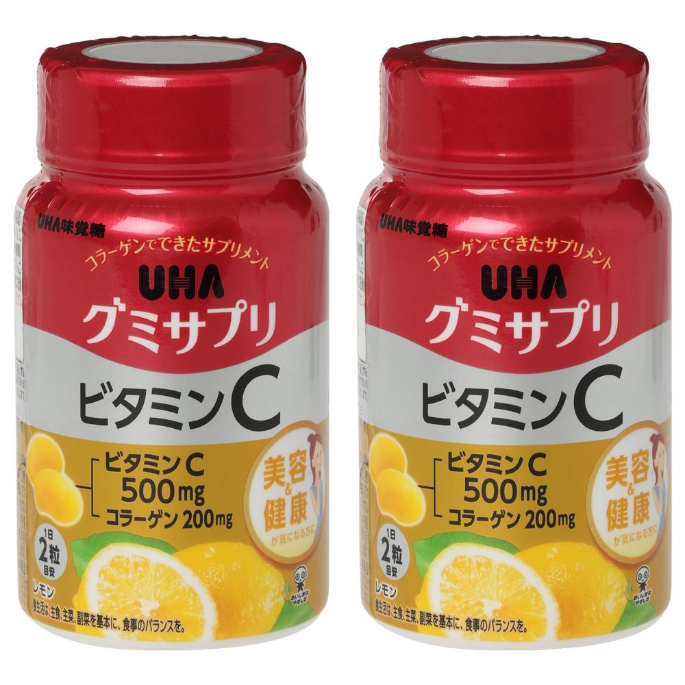 Japanese UHA Mikakudo Gummy Jelly Delicious Vitamin C for the Whole Family, 2 pcs, 60 Tablets