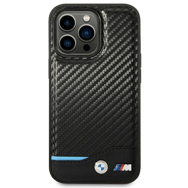 Etui do iPhone 14 Pro BMW Leather Carbon Czarne