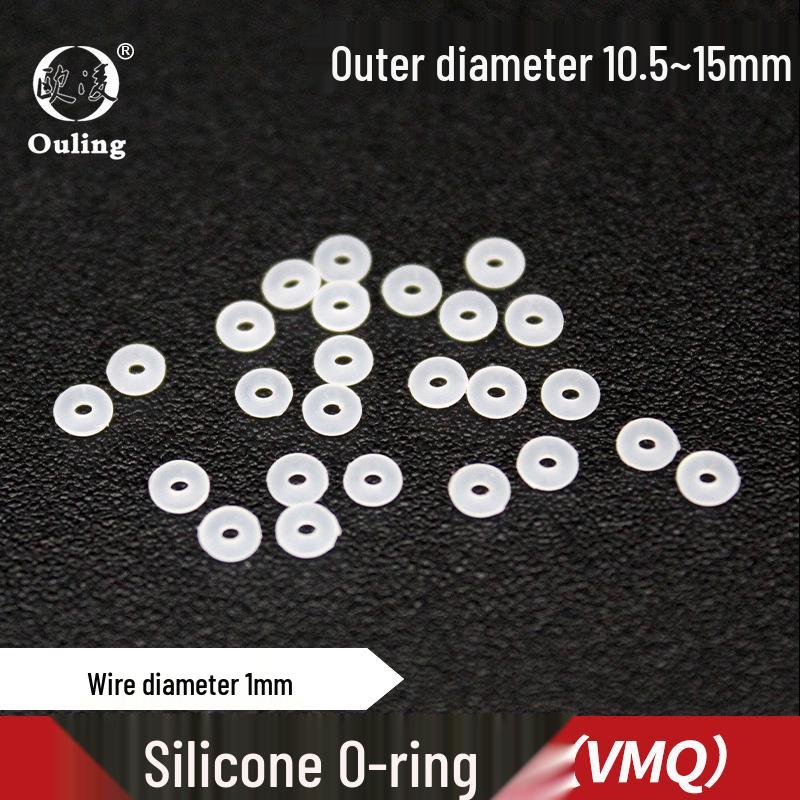 White Silicone O-ring 1mm Cross-Section, Sizes 10.5-15mm, High Elasticity OD 10.5mm x 1mm (10 pcs) White Silicone O-ring