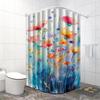 Colorful Floral Shower Curtain - Elegant Waterproof & Anti-Fog, Multifunctional Design, Ideal For Bathroom Decor