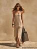 2026 Summer Casual Solid Color Slit Camisole Dress for Women - European and American Fashion