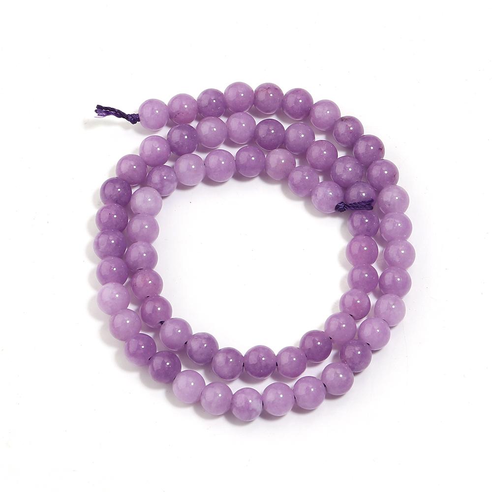 6 8 10mm Natural Stone Chalcedony Beads Light Purple Round Loose Spacer Beads For Jewelry Making DIY Necklace Bracelets Findings