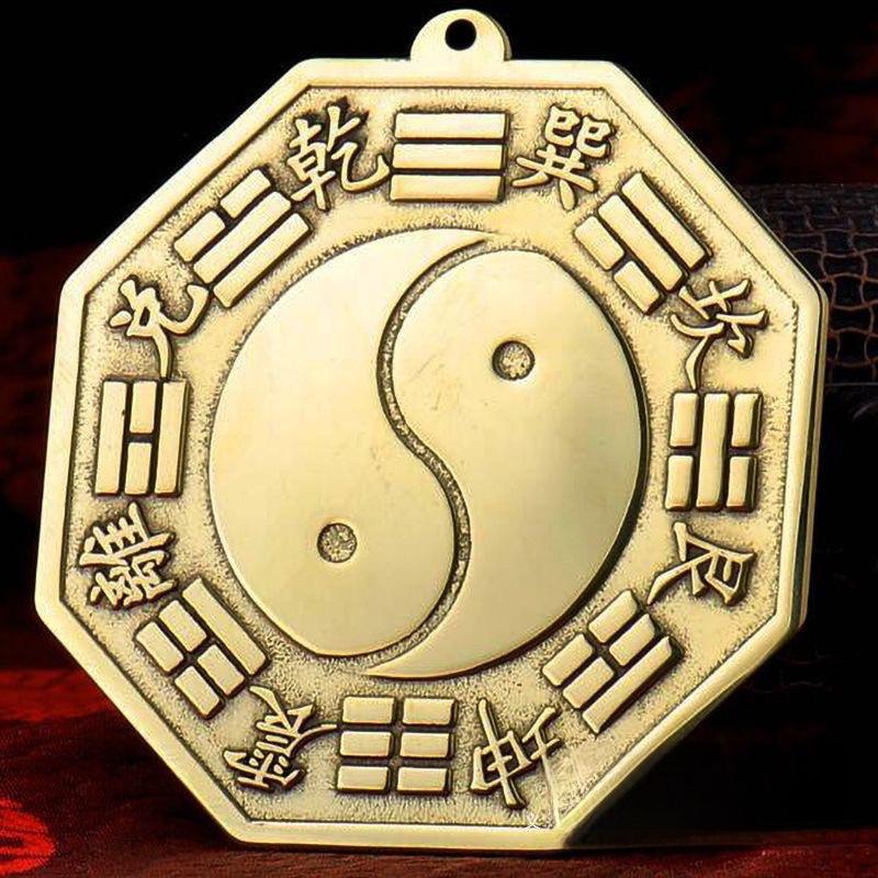 All-Copper Bagua Mirror: Convex, Concave & Taiji for Entryways & Road-Facing Doors