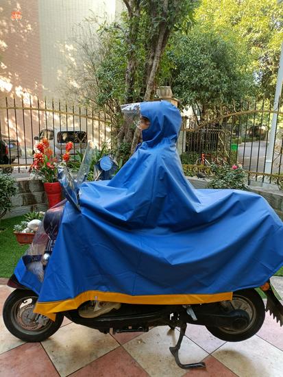 Enhanced Electric Vehicle Motorcycle Rain Poncho with Double Windshield