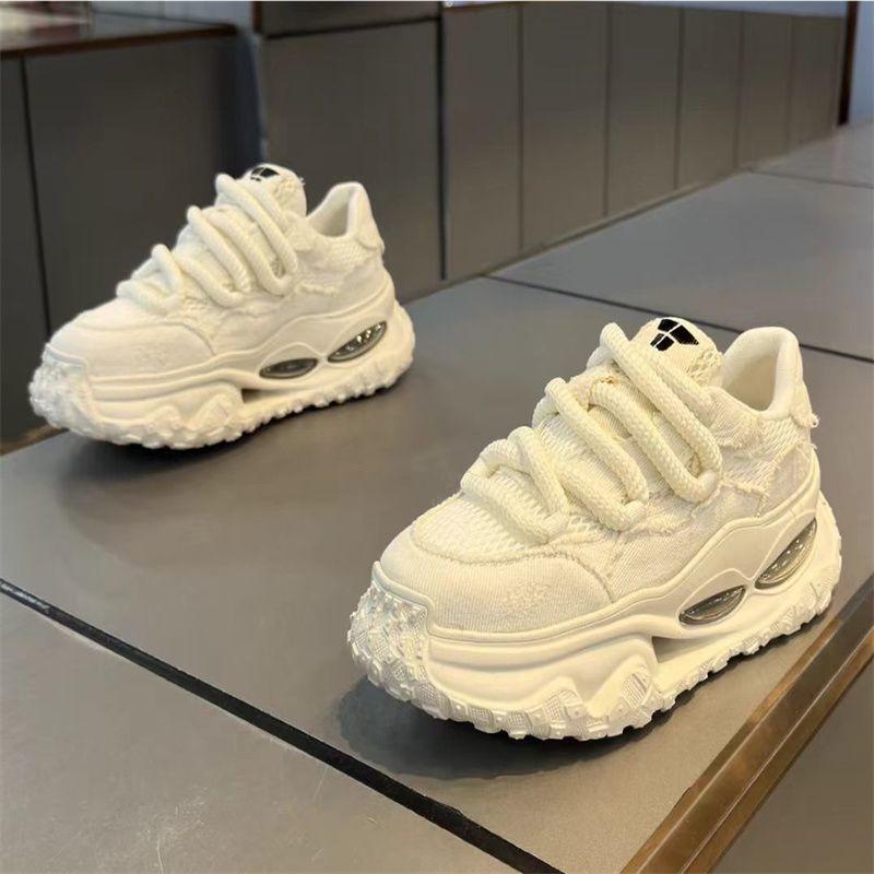 

High-end men s shoes 2026 new autumn breathable mesh thick-soled youth versatile casual ruffian handsome dad trendy shoes 44 білий