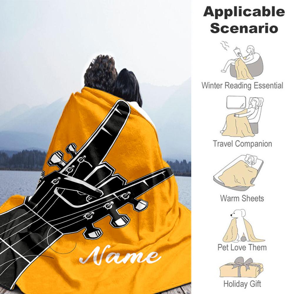 Yellow Rock Personalized Text Blanket Throw Customizable Blanket Soft & Cozy for Bed Living Room Office Couch for All Occasions
