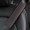 Embossed Fiber Leather Car Seat Belt Shoulder Strap Cover 1Pc Decompression Comfort Easy To Clean for Daily Use 1PCS