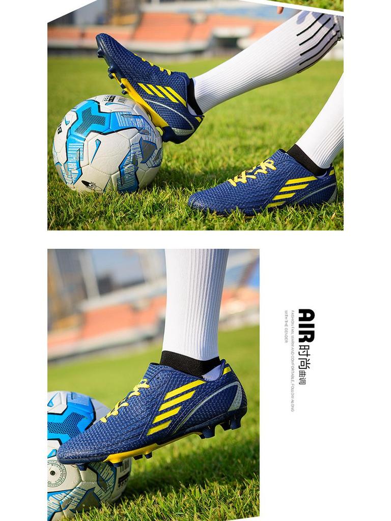 Youth & Adult Long Studs Football Shoes - Wear-Resistant Turf Sneakers for Outdoor Sports
