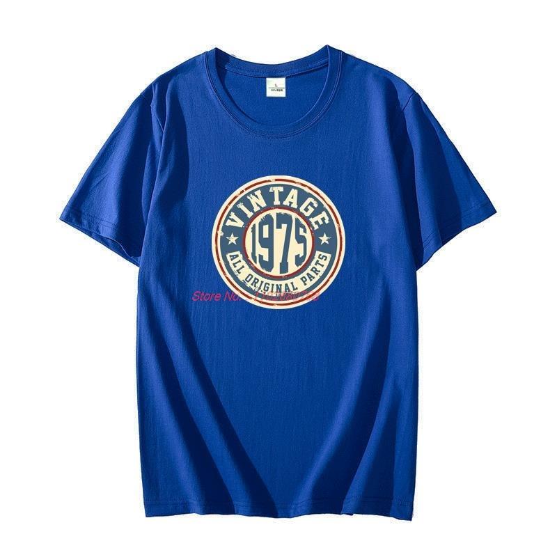 Unisexs Vintage Short Sleeve Tshirt Cotton Graphic Oneck Fun 48 And 48 1975 Birthday Gift Summer Tshirt