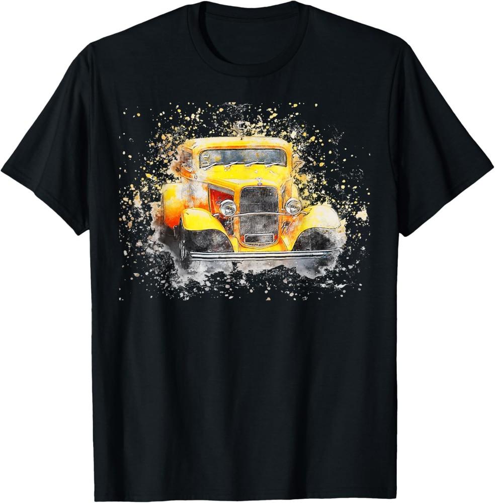 

Old Vintage American Classic Car T-Shirt watercolor Retro T-Shirt Unisex T-Shirt XL