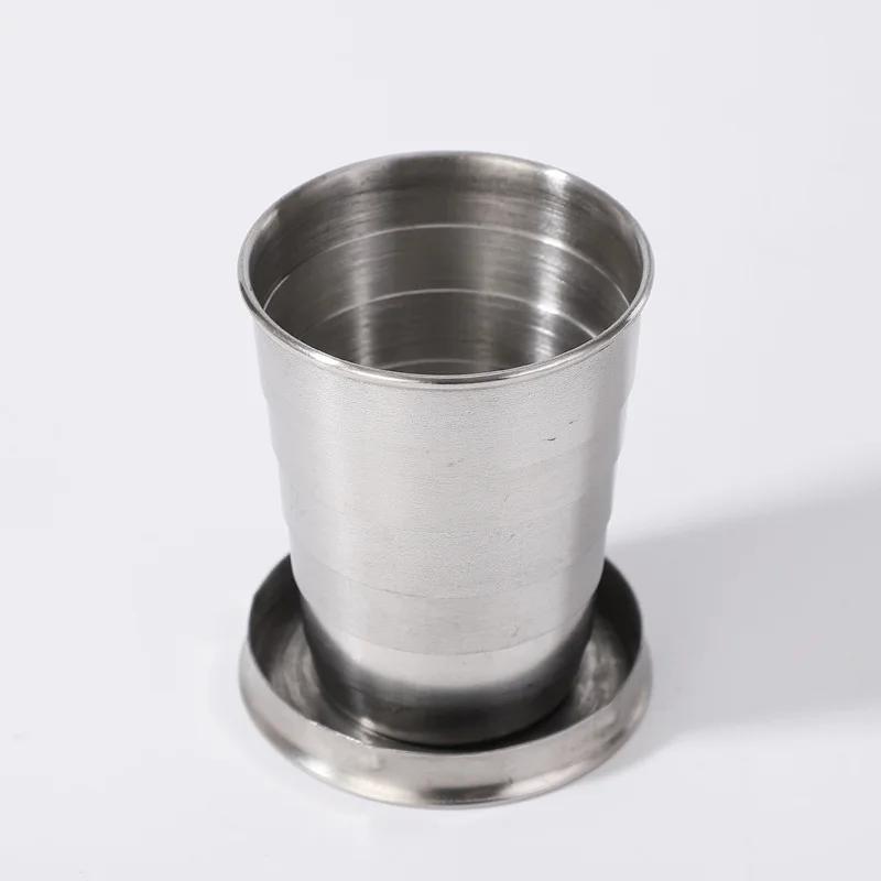 Portable Stainless Steel Folding Cup Telescopic Mug for Tea Camp Utensils Tableware Folded Cup Outdoor Camping 75ml/150ml/250ml