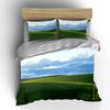 Green Hills With Blue Sky And Clouds Bedding Set For Kids Luxury Gift 3Pcs Digital Print Comforter Set Soft Comfortable