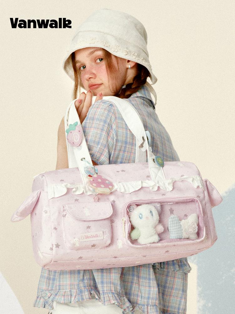 Vanwalk River Pocket Tote Bag [Pink]