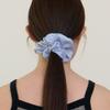 38comeoncommon Check Sheer Scrunchie (Sky Blue)