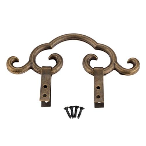 DRELD 1Pc Vintage Brass Antique Picture Painting Mirror Frame Hanger Hanging Hook Bronze Chinese Furniture Hardware 112*42mm