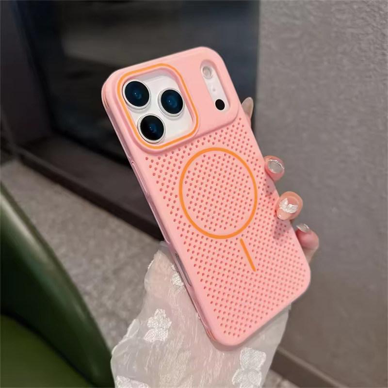 Heat Dissipation Magnetic Phone Case For iPhone 17 Air 16 15 14 13 12 Pro Max For Magsafe Honeycomb Mesh Cooling Shockproof Capa