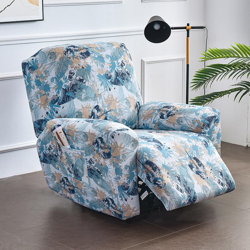 Printed Recliner Sofa Cover Stretch Reclining Seats Cover For Living Room Non -Slip Relax Lazy Boy Armchair Covers For Home Decor