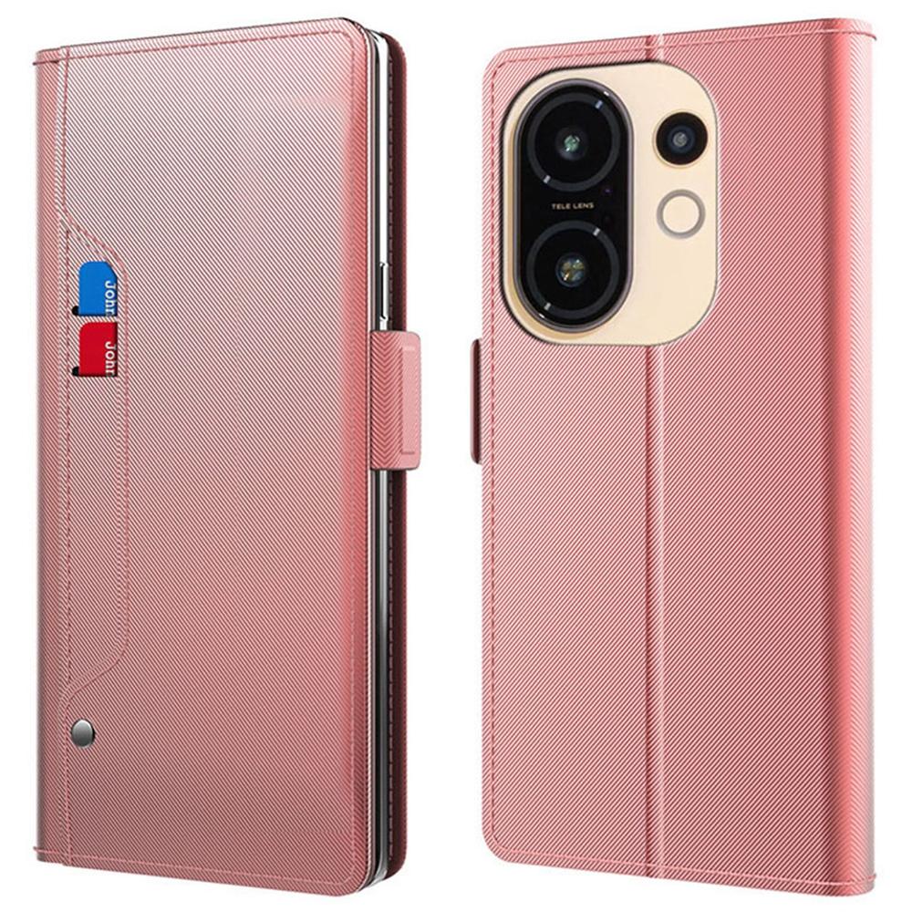 For Vivo S30 5G Case Stand PU Leather Phone Cover Card Holder Mirror