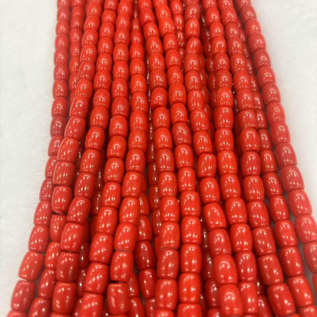 7x8mm Sea Bamboo Barrel Beads: Old-Style Loose Beads for DIY Prayer Bracelets