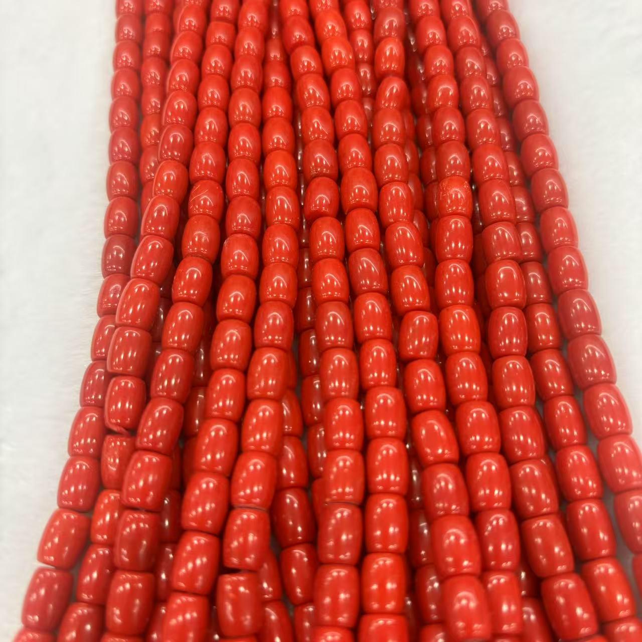 7x8mm Sea Bamboo Barrel Beads: Old-Style Loose Beads for DIY Prayer Bracelets