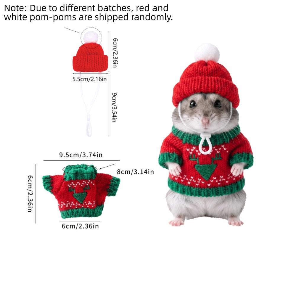 Sweater and Hat Small PET Clothes Set Christmas Theme PET Outfit Set  Holiday