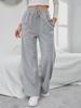 European & American High-Waisted Lace-Up Sports Casual Pants with Pockets