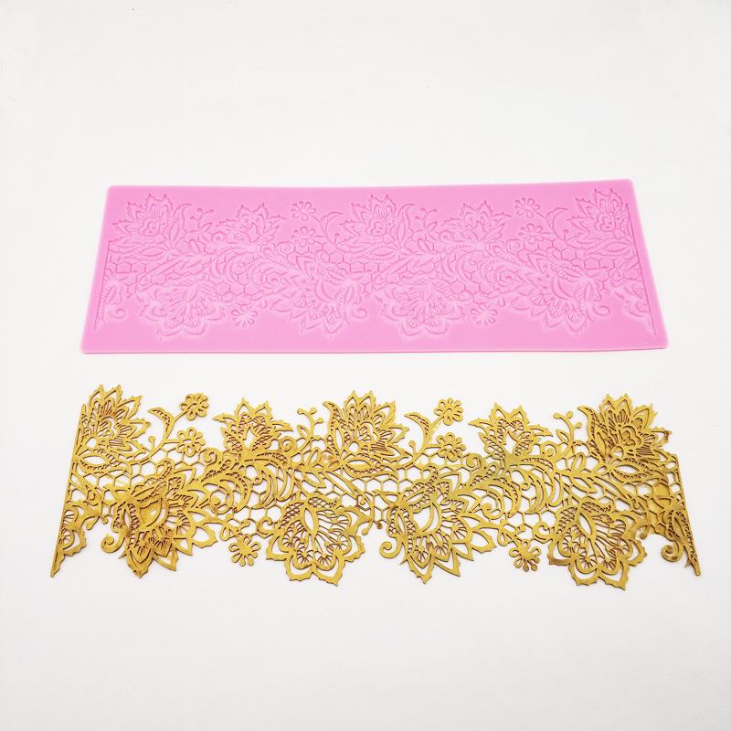 

Кружевная форма для сахарного ремесла, украшение на кромку торта, кружевной коврик для помадки, украшение свадебного торта, выпечка, украшение торта, инструменты для цветов