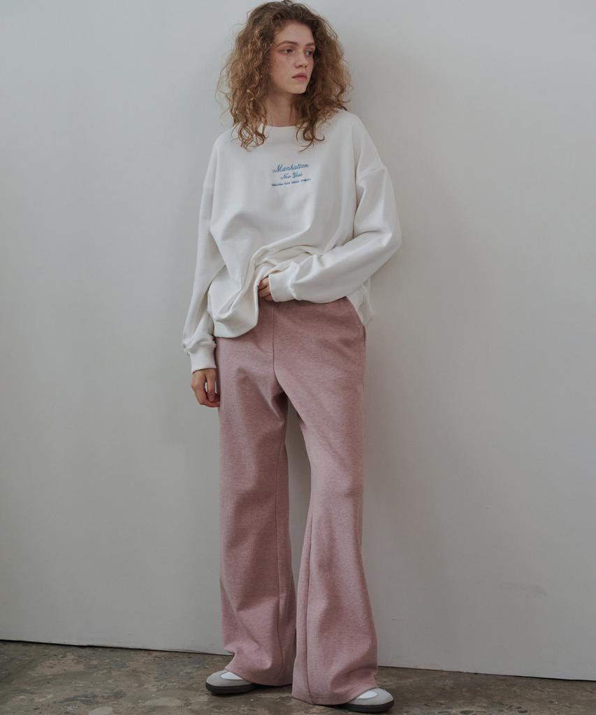 Marop 2303 Knit Corduroy Flare Pants (Pink)