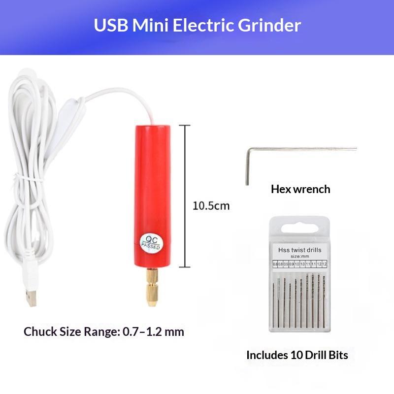 1 Sæt Håndholdt Mini Elektrisk Boremaskine USB DIY Værktøj til Fremstilling af Smykker med Epoxyharpiks Træhåndværk Graveringspen