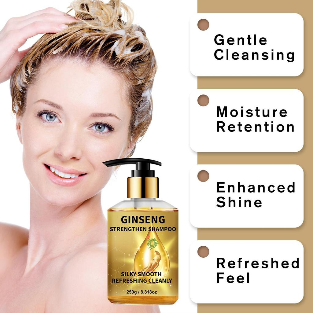 GINSENG STRENGTHEN SHAMPOO-Cleans and Nourishes hair-Suitable for All Hair Types, 250ml