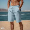 Men Pants Men Swim Trunks Versatile Men's Summer Beach Shorts with Pockets Drawstring Elastic Waist Solid for Daily for Casual