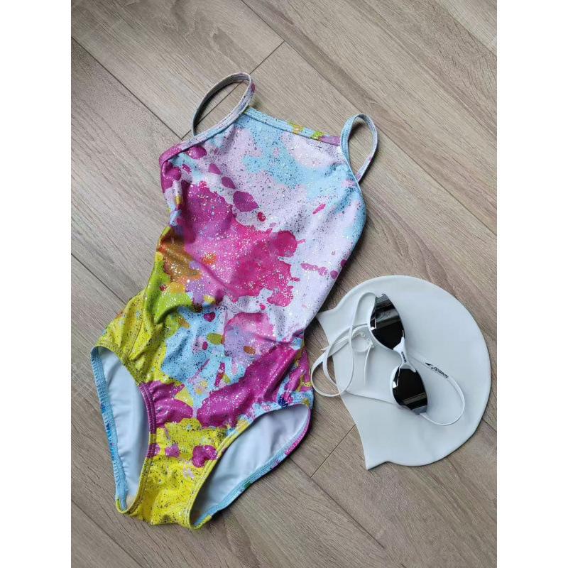 1111 Fashion Sweet Pure Desire Conservative Swimsuit Low Fork Skinny Belly Cover One-piece Triangle Racing Swimsuit