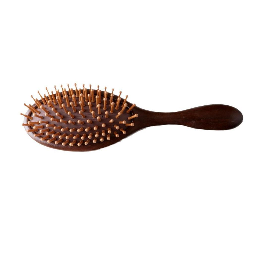 Sandalwood Air Cushion Oval Comb - Solid Wood Fluffy Hairbrush for Head Meridian Massage