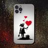 Street Art Banksy Graffiti Handyhülle Für iPhone 17,16,15,14,13,12,11 Plus,Pro Max,XS,X,XR,SE,Mini,8,7,Weiche Silikon Schwarze Hülle