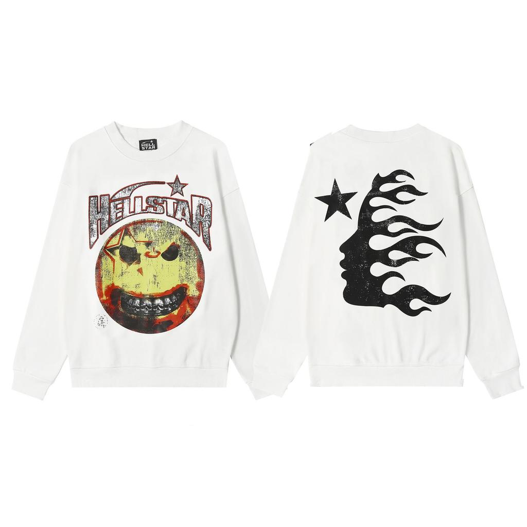 Hellstar American Streetwear Unisex Terry Sweatshirt: Trendy, Printed, and Loose Fit