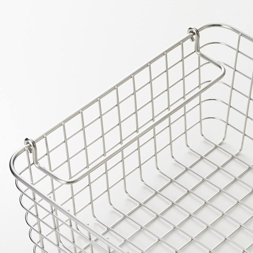 MUJI Cesta de Alambre de Acero Inoxidable 37cm An x 26cm Pr x 12cm Cesta 3, Aprox.. H, 44831755,