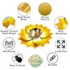 Set of 1 Lotus Shaped Large Size Brass Diya for Puja (6inch Yellow Petals) Center Wick Holder Pital Akhand Kamal Deep Vilakku for Home Décor,