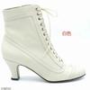 New Color Matching Front Strap Retro  Low Tube Low Heel Round Head Large Size Fashion Short Boots