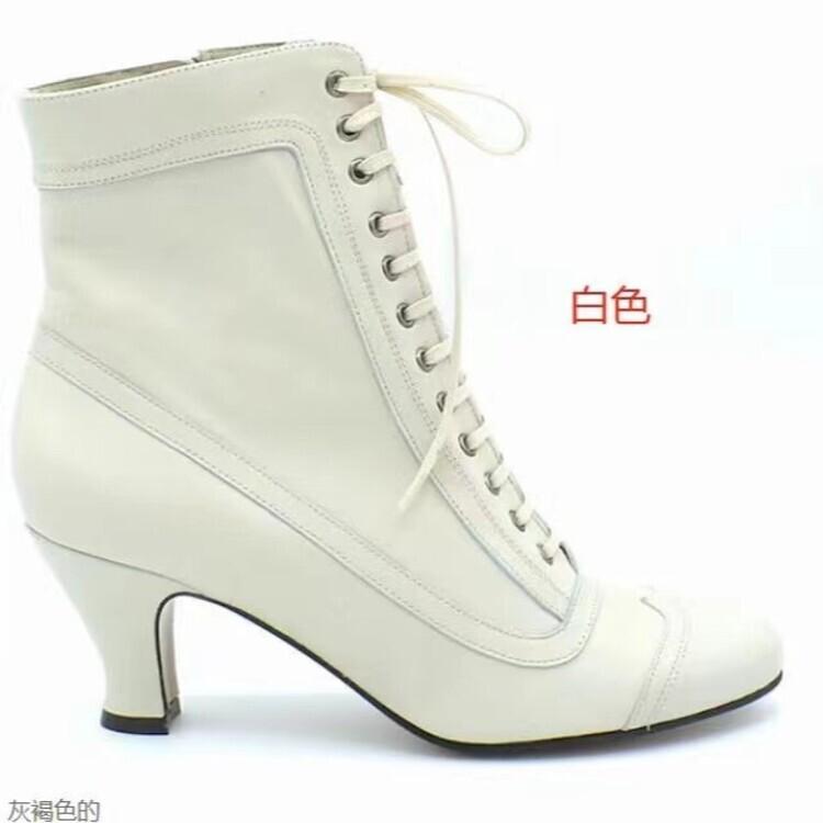 New Color Matching Front Strap Retro Low Tube Low Heel Round Head Large Size Fashion Short Boots