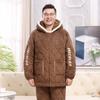 YUZHAOLIN Herren Verdicktes Warmes Korallenfleece Pyjama-Set