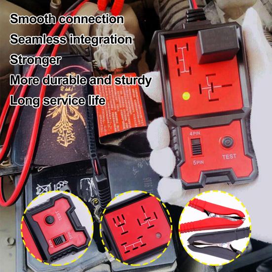 Tester Przekaźników Samochodowych 12V-24V 4-pinowe i 5-pinowe Tester Przekaźników Samochodowych ze Wskaźnikiem LED Narzędzie do Szybkiej Diagnostyki do Testowania Elektrycznego Systemu Pojazdu