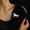 Brooch Pin Retro Enamel Horse Design Badge Clothes Hats Bags Scarves Collar Lapel Brooch Artistic Accessory