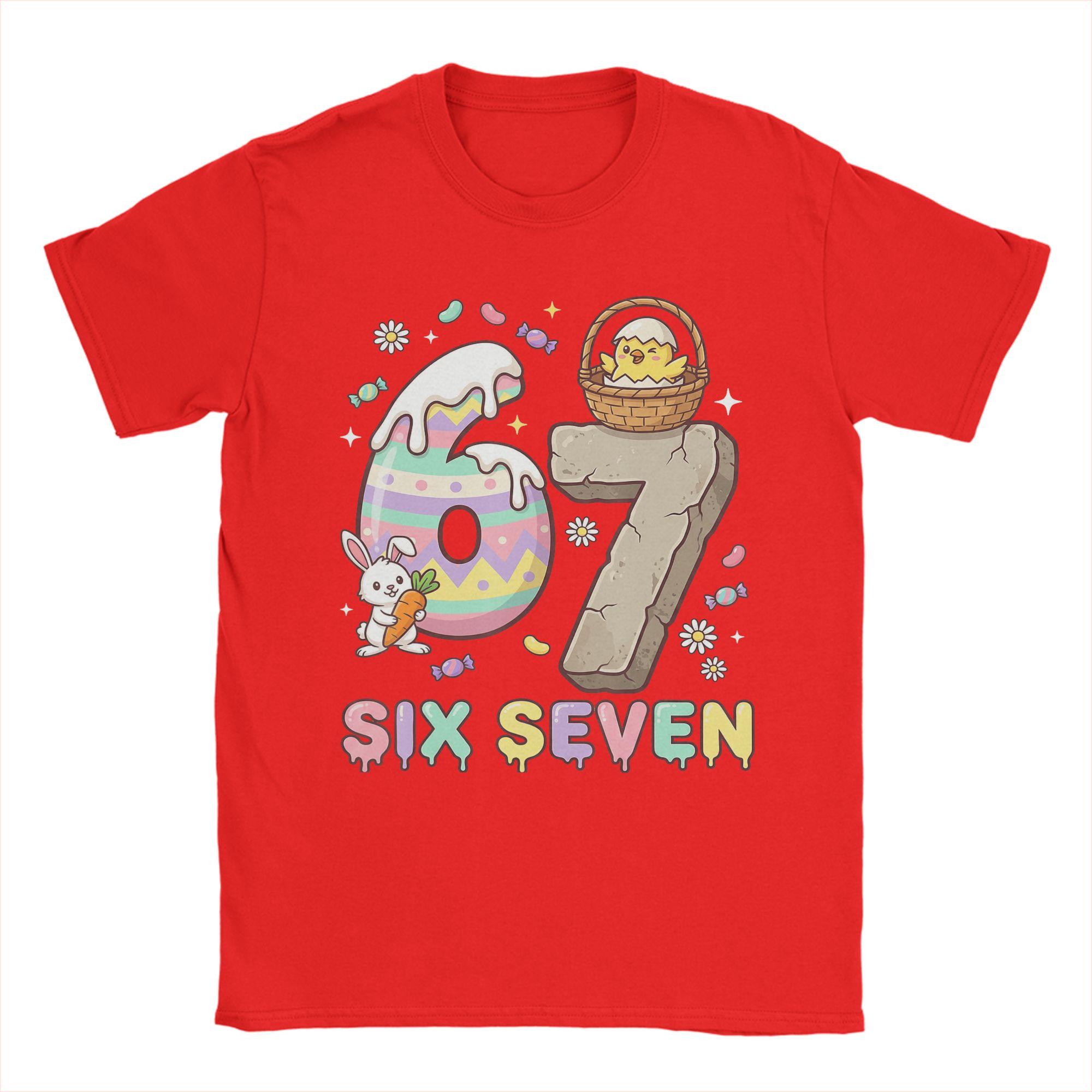 

Easter Six Seven Bunny Chick Easter Egg TShirt Summer Novelty T Shirts Couple Cotton Crewneck Plus Size Tees Gift Idea S