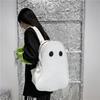 Harajuku Style Students Book Bag Pu Leather Shoulder Bag Portable Ghost Backpack  Travel