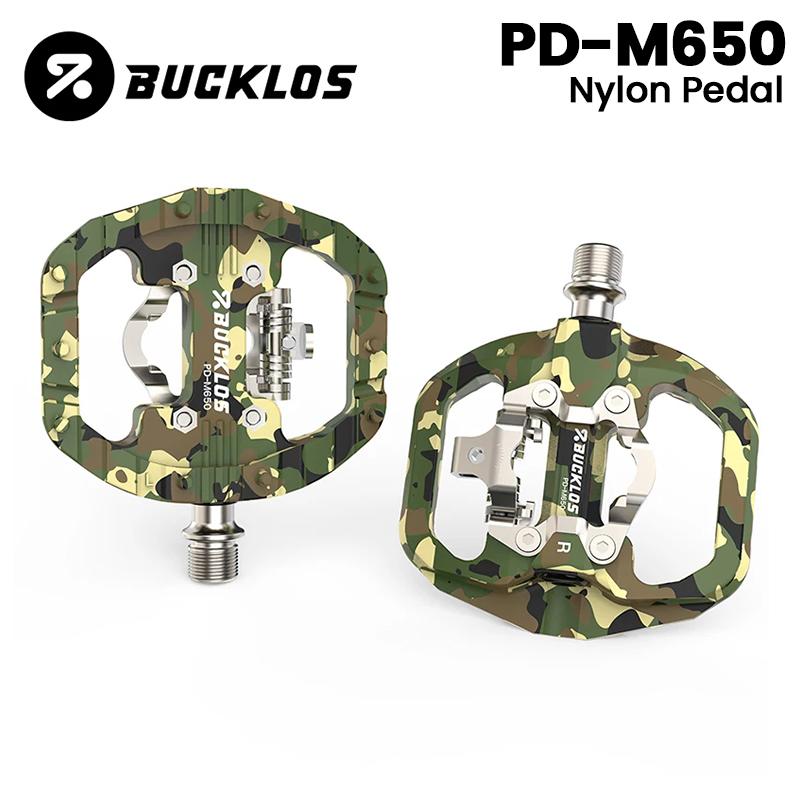 BUCKLOS Bike Pedal Non Slip MTB Road Bicycle Pedal Platform Dual-Funcion Flat Clipless Ultralight Cycling Cleat Pedals Bike Part