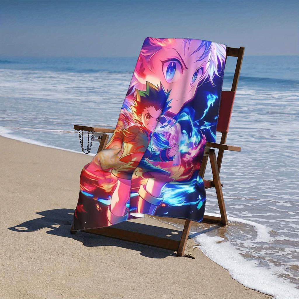 Dynamic Anime Duo Bath Towel - Soft, Super Absorbent & Vibrant Design for Everyday Use & Perfect Gift for Anime Fans